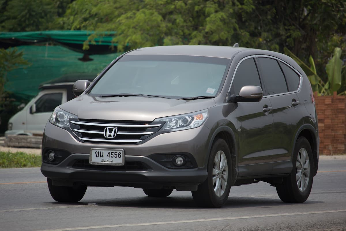 A Honda CR-V on the road. 