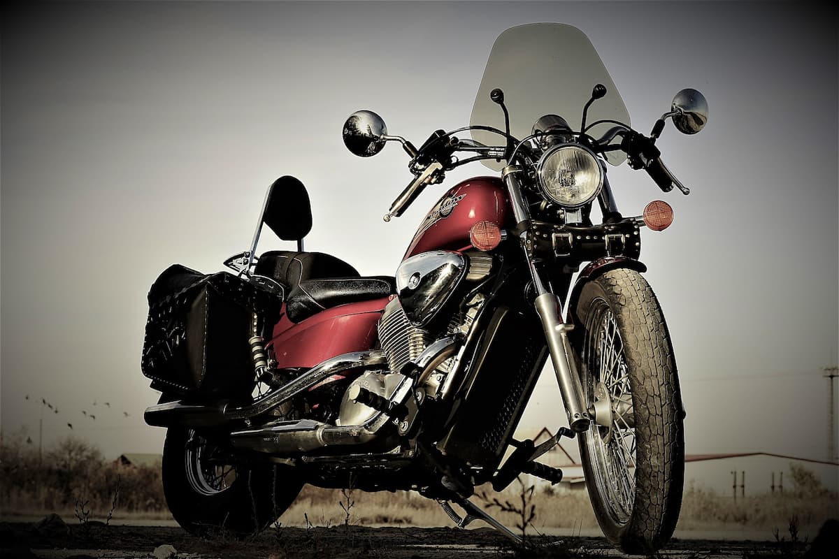 Photo of a red Honda Shadow 750.